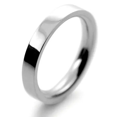 Flat Court Very Heavy -  3mm Palladium Wedding Ring 